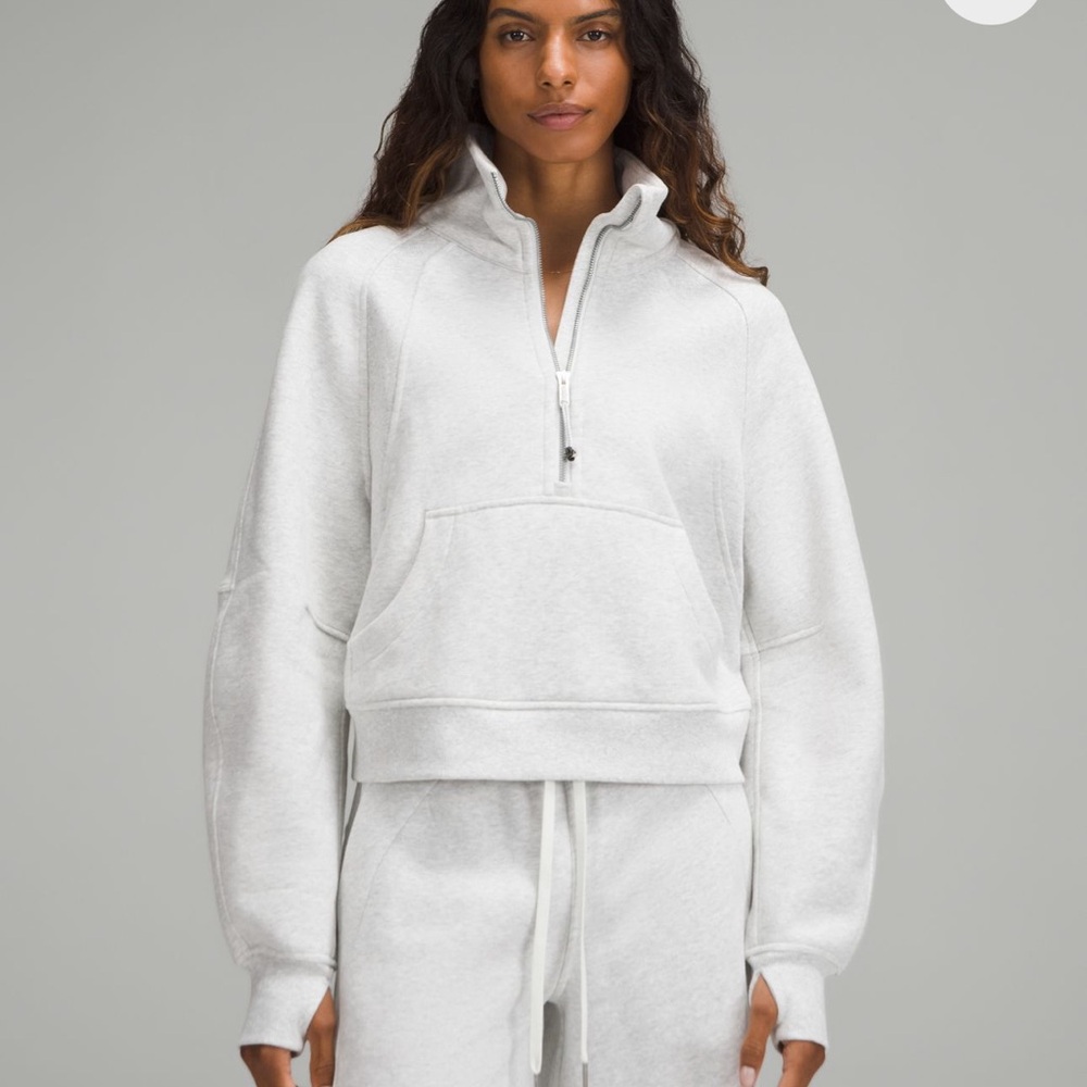 Scuba Oversized Funnel Neck Half Zip - Bone